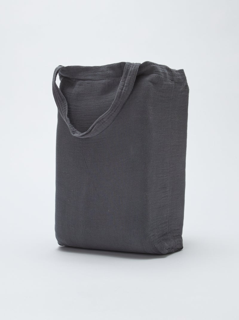 Parure de lit 1 personne (140 x 200cm) en gaze de coton - Kiabi Home GRIS - Kiabi