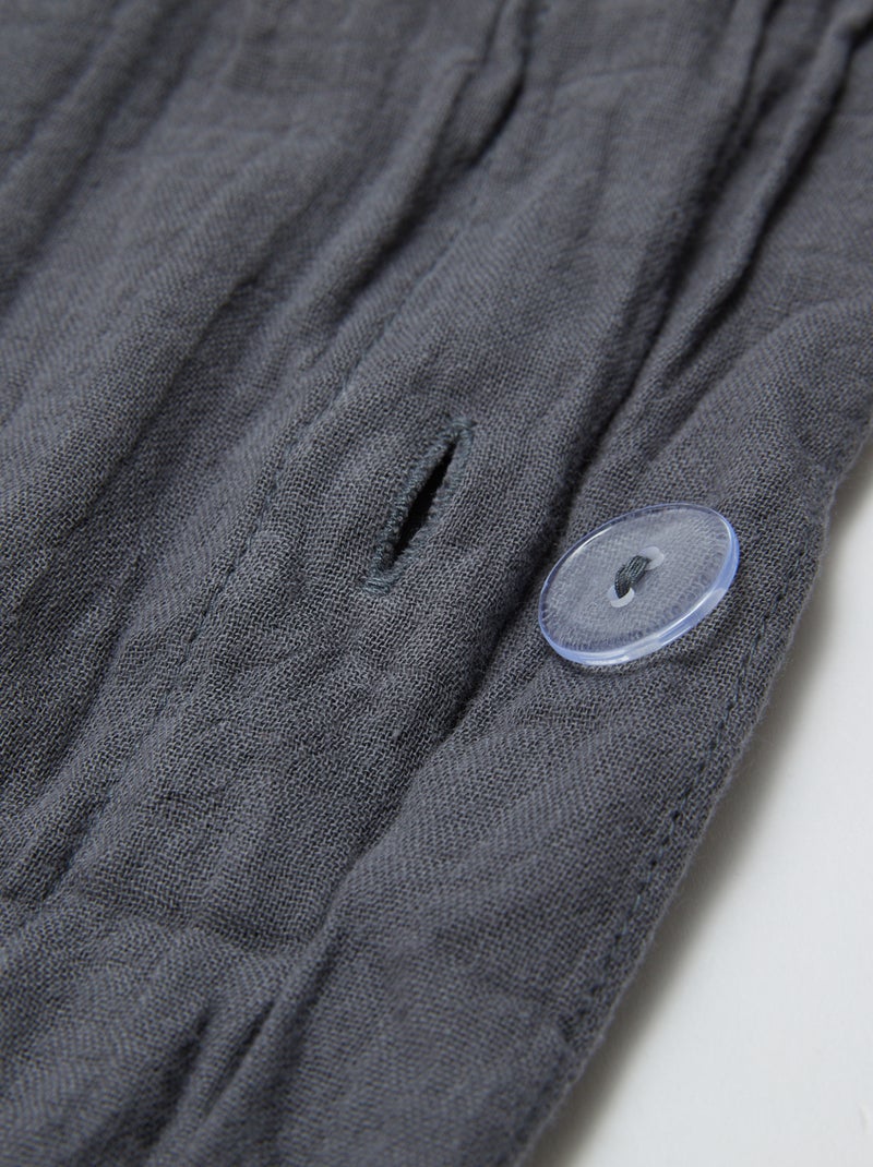 Parure de lit 1 personne (140 x 200cm) en gaze de coton - Kiabi Home GRIS - Kiabi