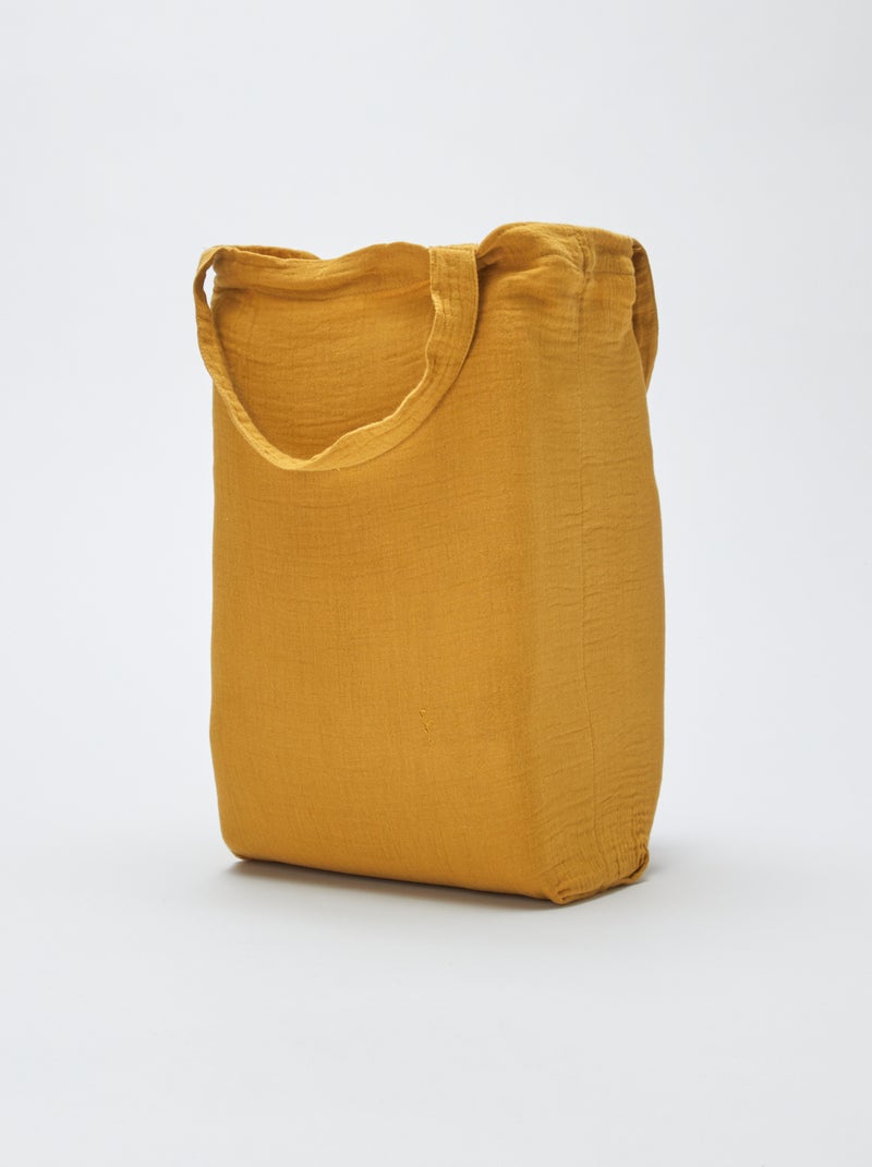 Parure de lit 1 personne (140 x 200cm) en gaze de coton - Kiabi Home Jaune curry - Kiabi