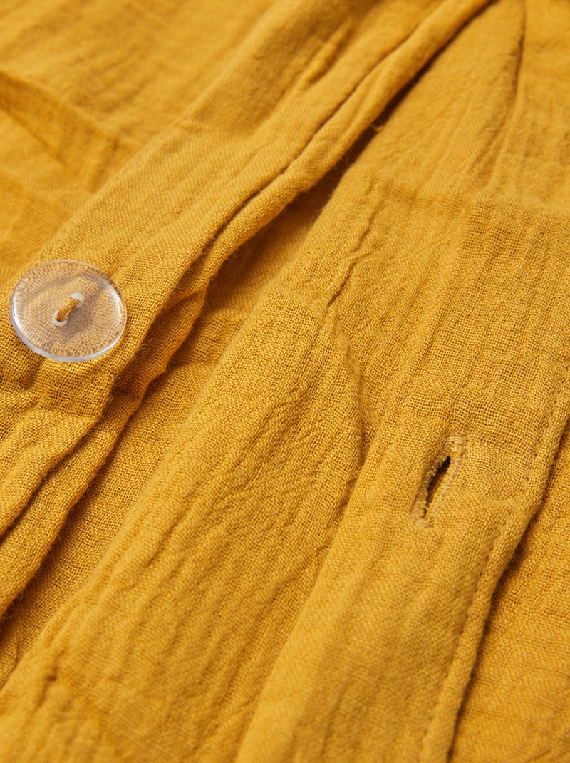 Parure de lit 1 personne (140 x 200cm) en gaze de coton - Kiabi Home Jaune curry - Kiabi