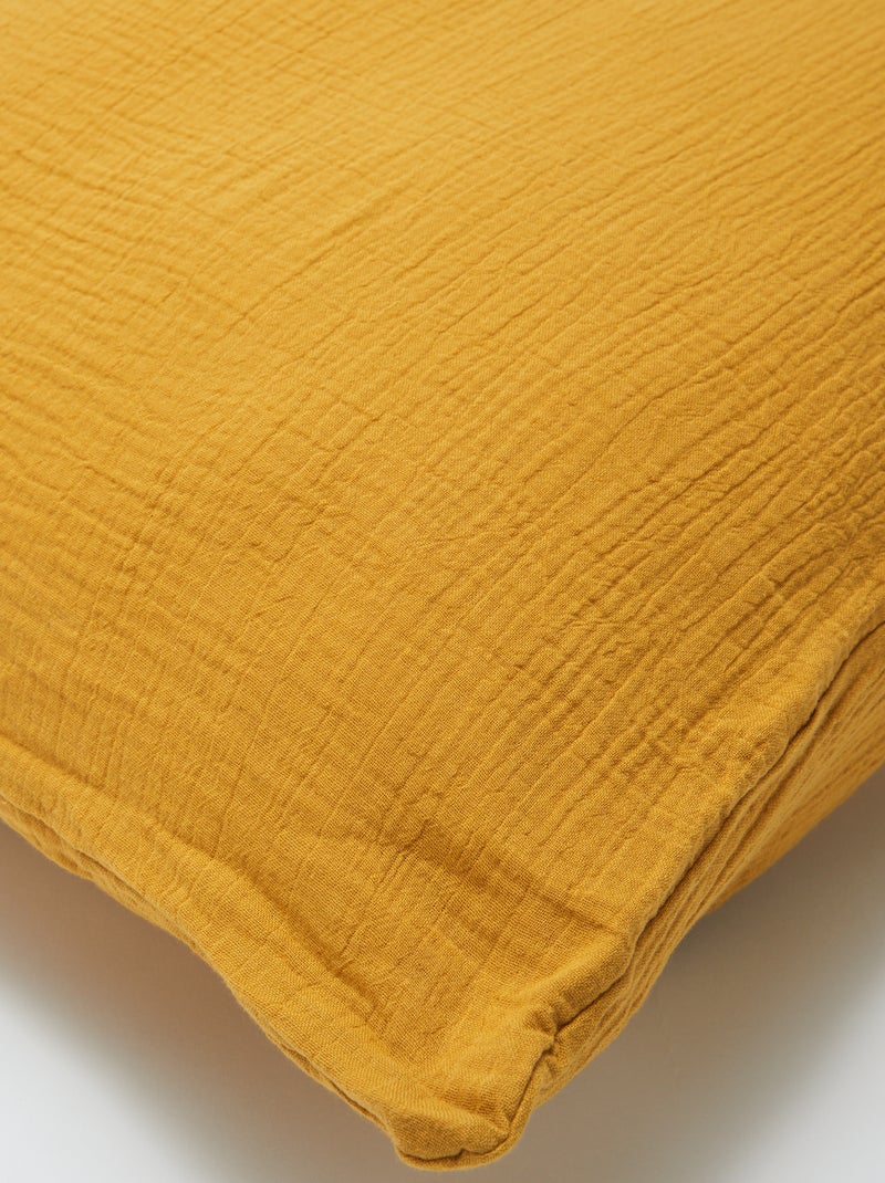Parure de lit 1 personne (140 x 200cm) en gaze de coton - Kiabi Home Jaune curry - Kiabi