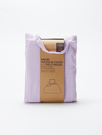 Parure de lit 1 personne (140 x 200cm) en gaze de coton - Kiabi Home