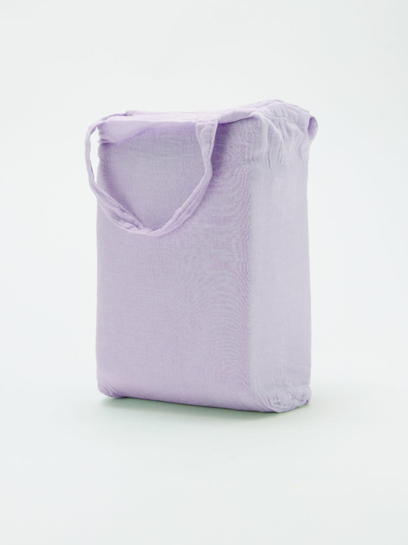 Parure de lit 1 personne (140 x 200cm) en gaze de coton - Kiabi Home Lilas - Kiabi