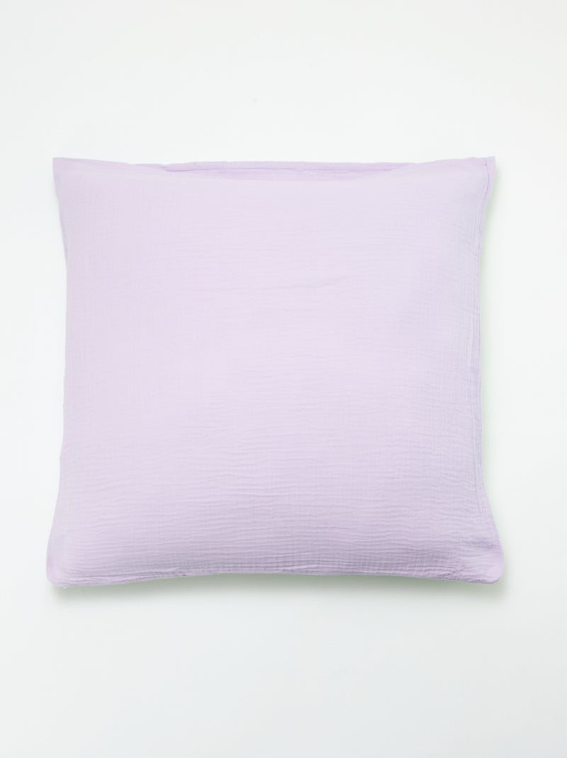Parure de lit 1 personne (140 x 200cm) en gaze de coton - Kiabi Home Lilas - Kiabi