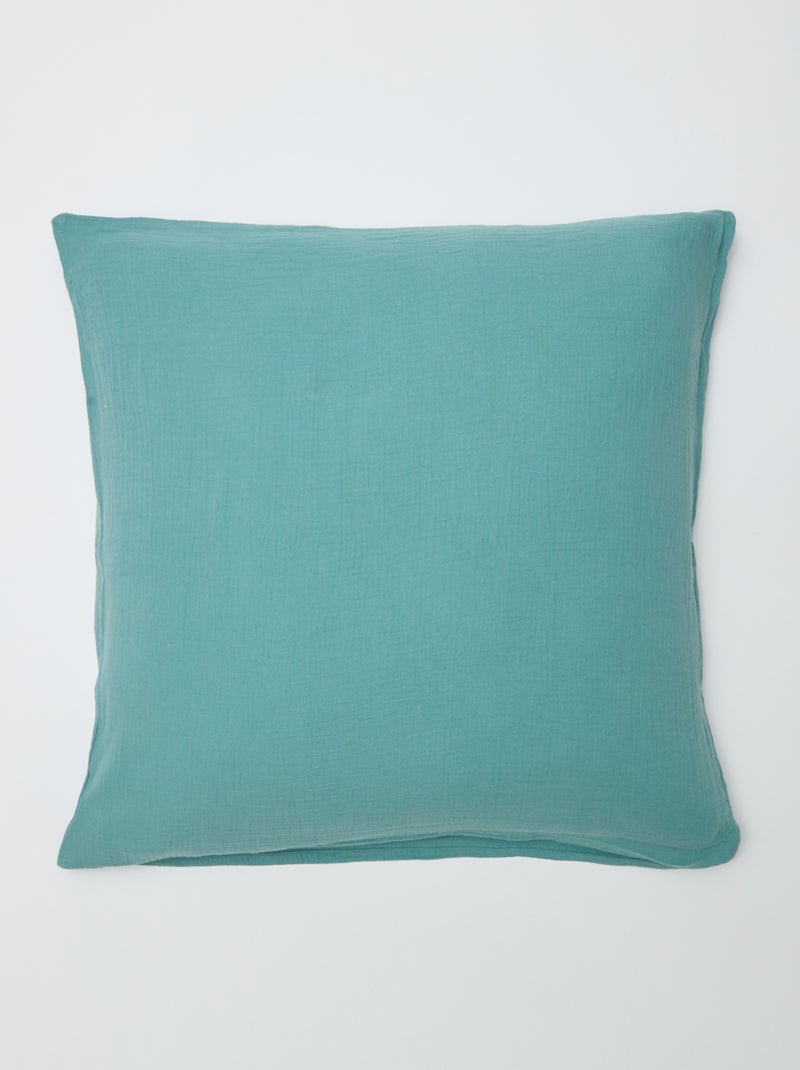 Parure de lit 1 personne (140 x 200cm) en gaze de coton - Kiabi Home Vert - Kiabi