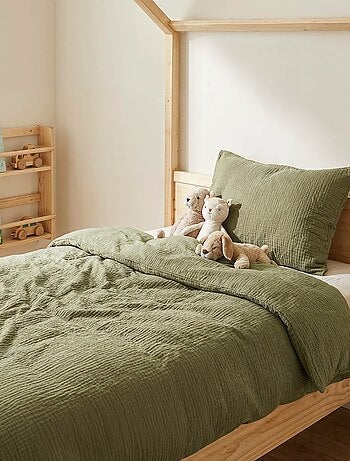 Parure de lit 1 personne (140 x 200cm) en gaze de coton - Kiabi Home