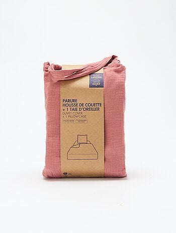 Parure de lit 1 personne (140 x 200cm) en gaze de coton - Kiabi Home