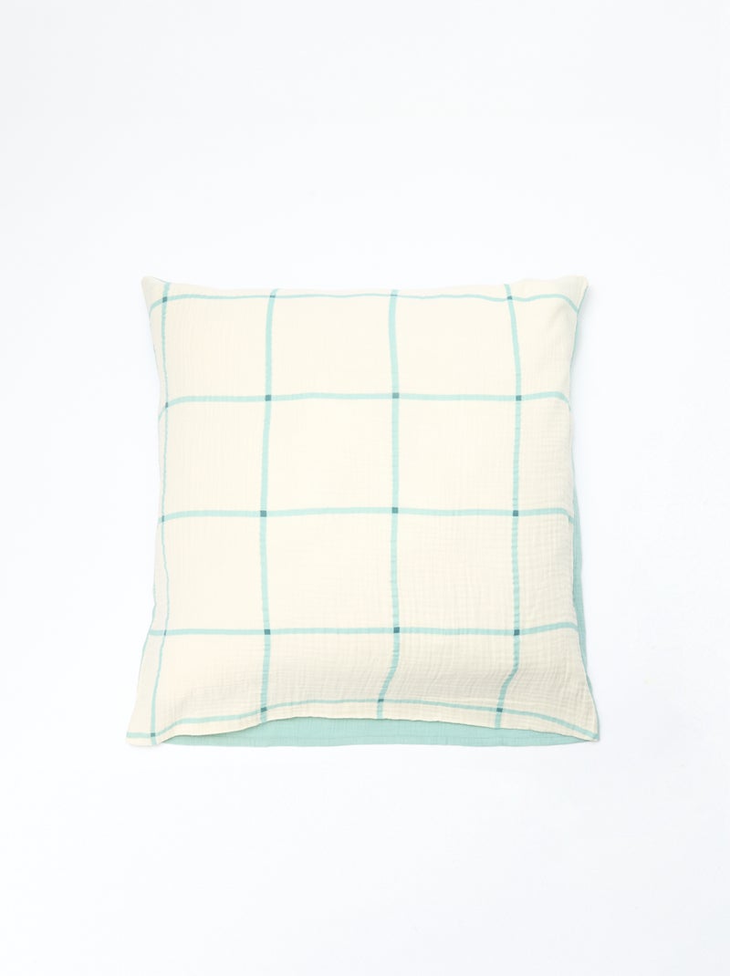 Parure de lit 1 personne 140 x 200cm en gaze de coton Bleu - Kiabi