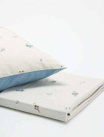 Parure de lit 1 personne 140x200 cm en coton