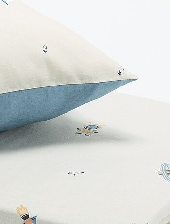 Parure de lit 1 personne 140x200 cm en coton
