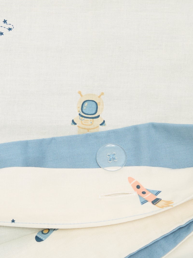 Parure de lit 1 personne 140x200 cm en coton Bleu - Kiabi