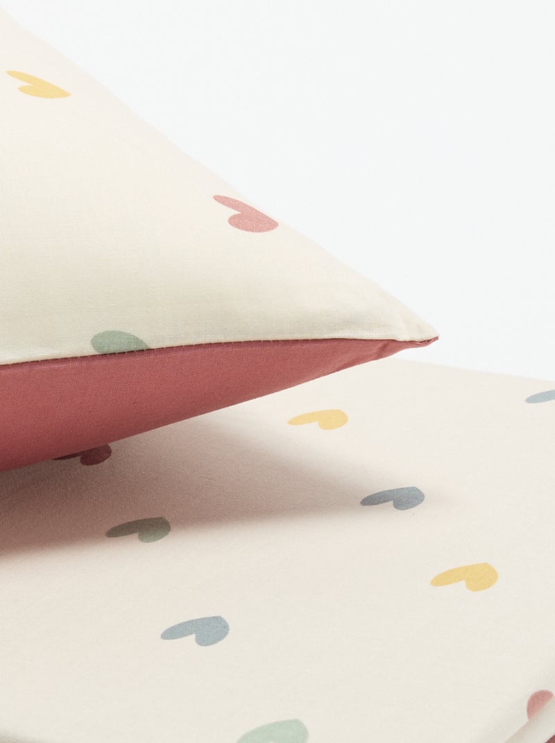 Parure de lit 1 personne 140x200 cm en coton Rose - Kiabi