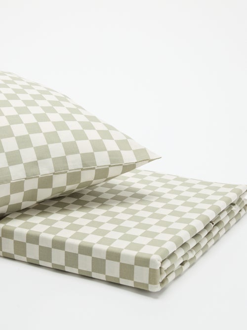 Parure de lit 1 personne 140x200 cm en coton - Kiabi Parure de lit 1 personne 140x200 cm en coton - Kiabi