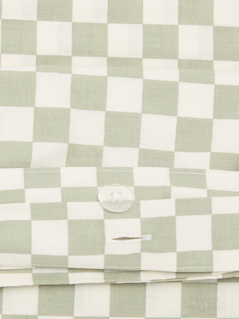 Parure de lit 1 personne 140x200 cm en coton Vert - Kiabi