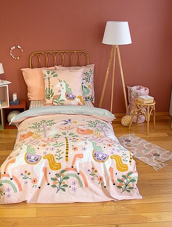 Parure de lit 1 personne 2 pièces : housse de couette + taie d'oreiller