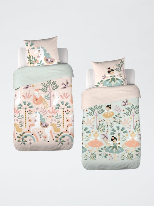 Parure de lit 1 personne 2 pièces : housse de couette + taie d'oreiller - Kiabi Parure de lit 1 personne 2 pièces : housse de couette + taie d'oreiller - Kiabi