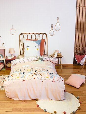 Parure de lit 1 personne 2 pièces : housse de couette + taie d'oreiller