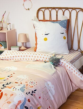 Parure de lit 1 personne 2 pièces : housse de couette + taie d'oreiller