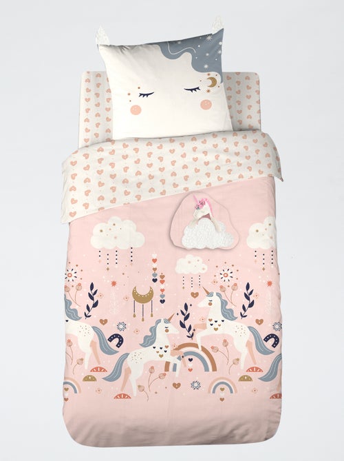 Parure de lit 1 personne 2 pièces : housse de couette + taie d'oreiller - Kiabi