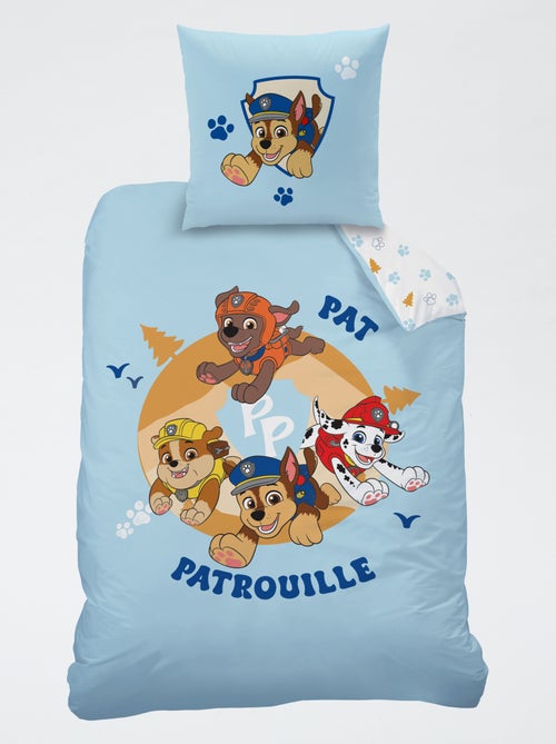 Parure de lit 1 personne 2 pièces 'Pat' Patrouille' : housse de couette + 1 taie d'oreiller - Kiabi