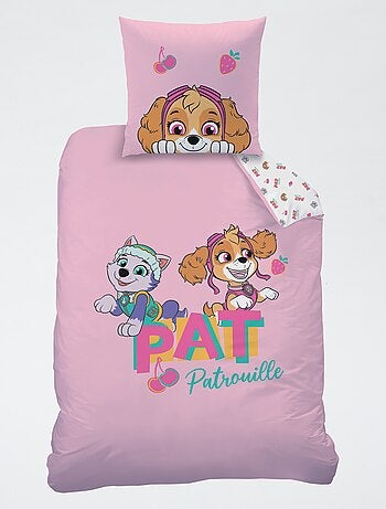 Parure de lit 1 personne 2 pièces 'Pat'Patrouille' : housse de couette + taie d'oreiller