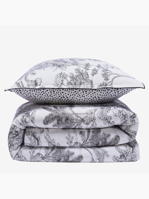 Parure de lit 1 personne 'FAUVE' coton imprimé jungle réversible 140 x 200 - Future Home - Kiabi