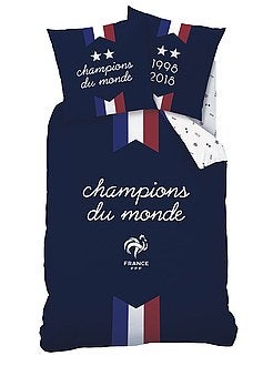Parure de lit 1 personne 'FFF les bleus' - Kiabi