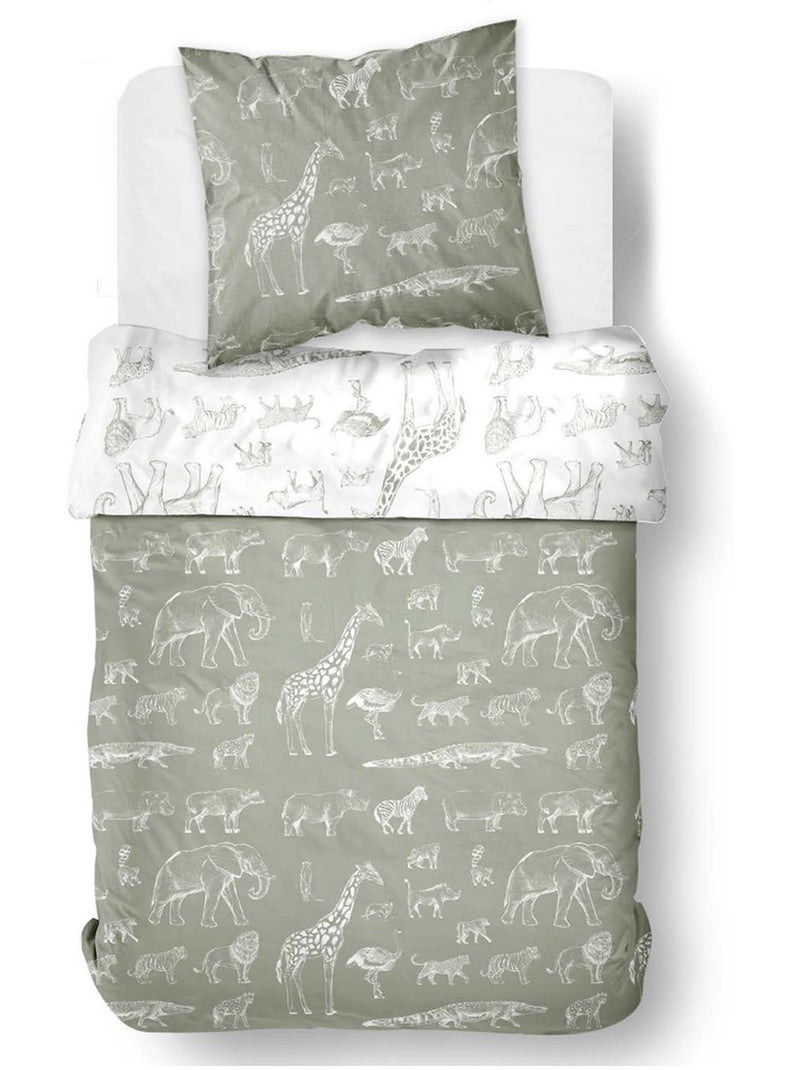 Parure de lit 1 personne HAPPY Vert - Kiabi