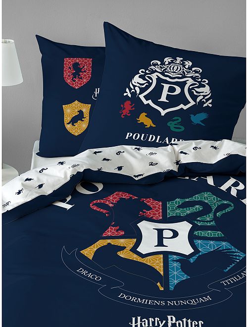 Parure de lit 1 personne 'Harry Potter'                             bleu marine 
