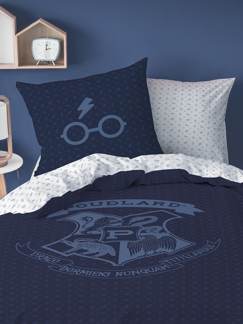 Parure de lit 1 personne 'Harry Potter' bleu marine - Kiabi