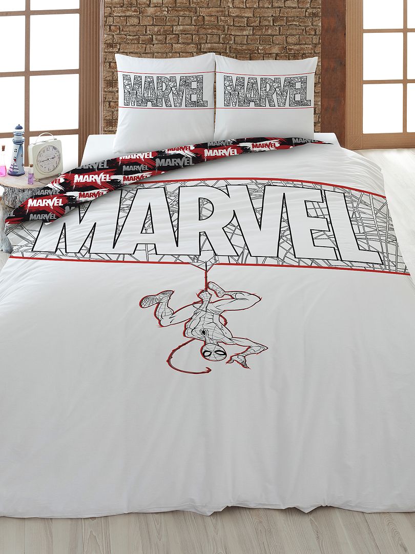 Parure de lit 1 personne 'Marvel' blanc - Kiabi