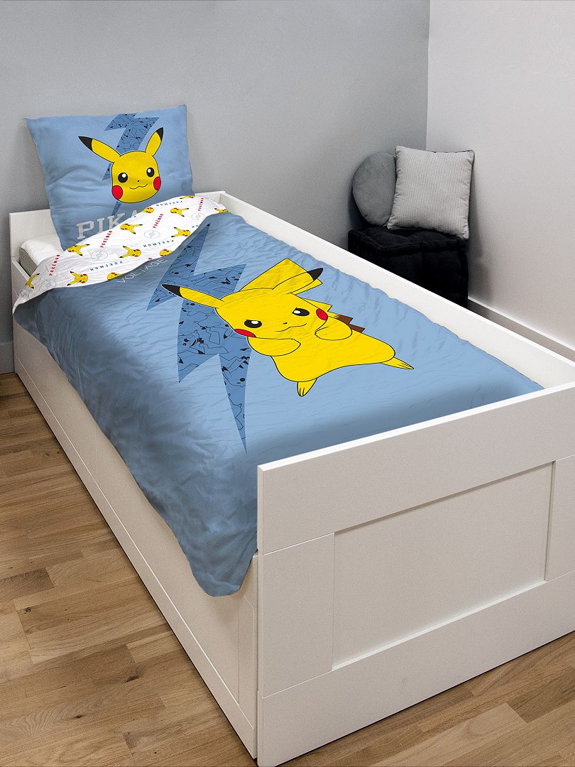 Parure de lit 1 personne 'Pokémon' - bleu - Kiabi - 35.00€