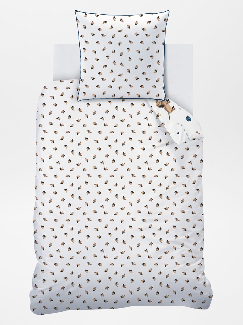 Parure de lit 1 personne réversible Blanc - Kiabi