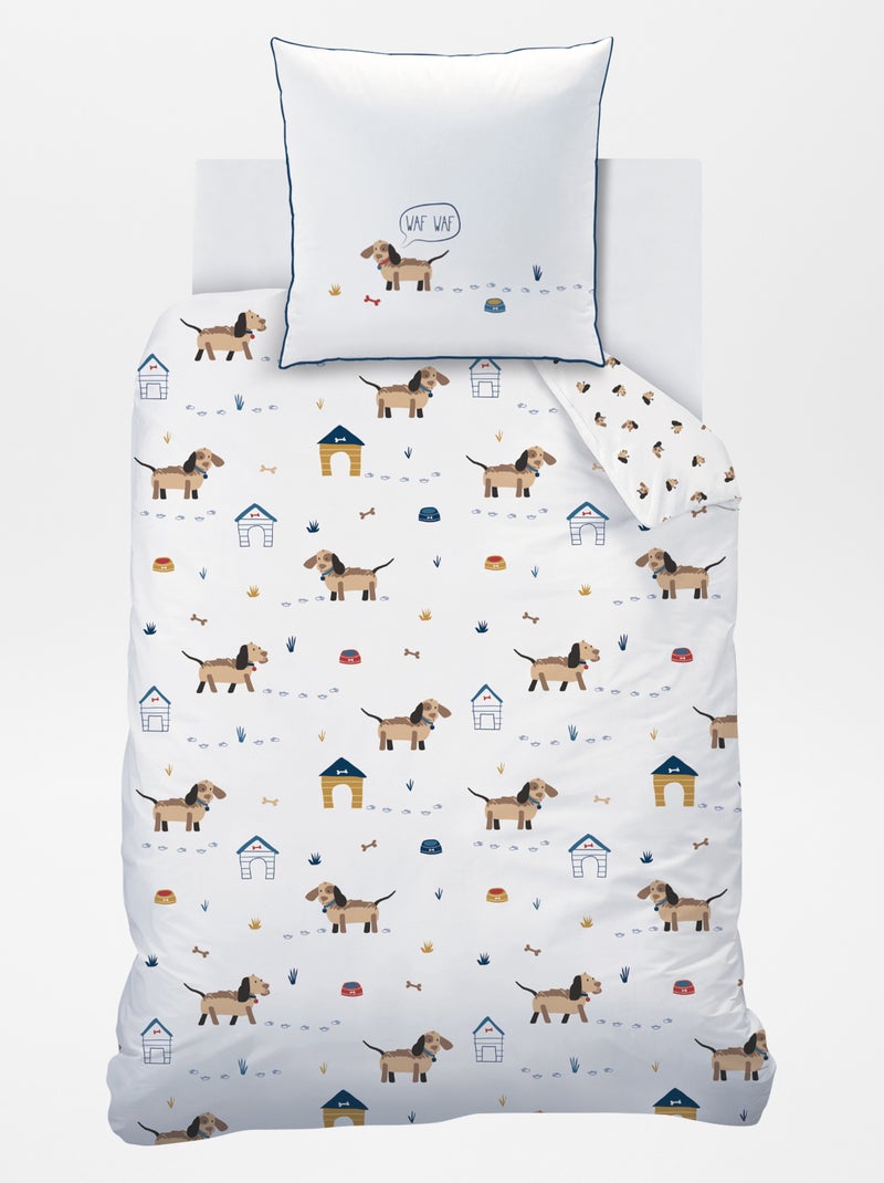 Parure de lit 1 personne réversible Blanc - Kiabi