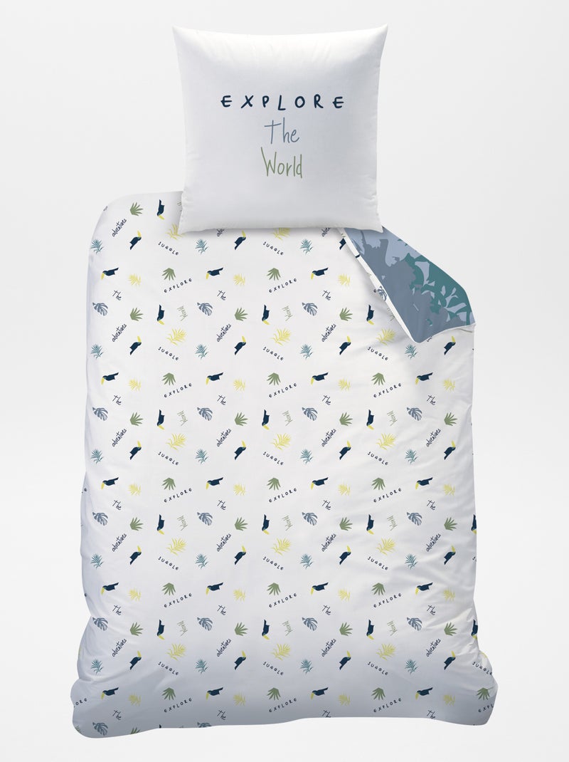 Parure de lit 1 personne réversible Bleu - Kiabi