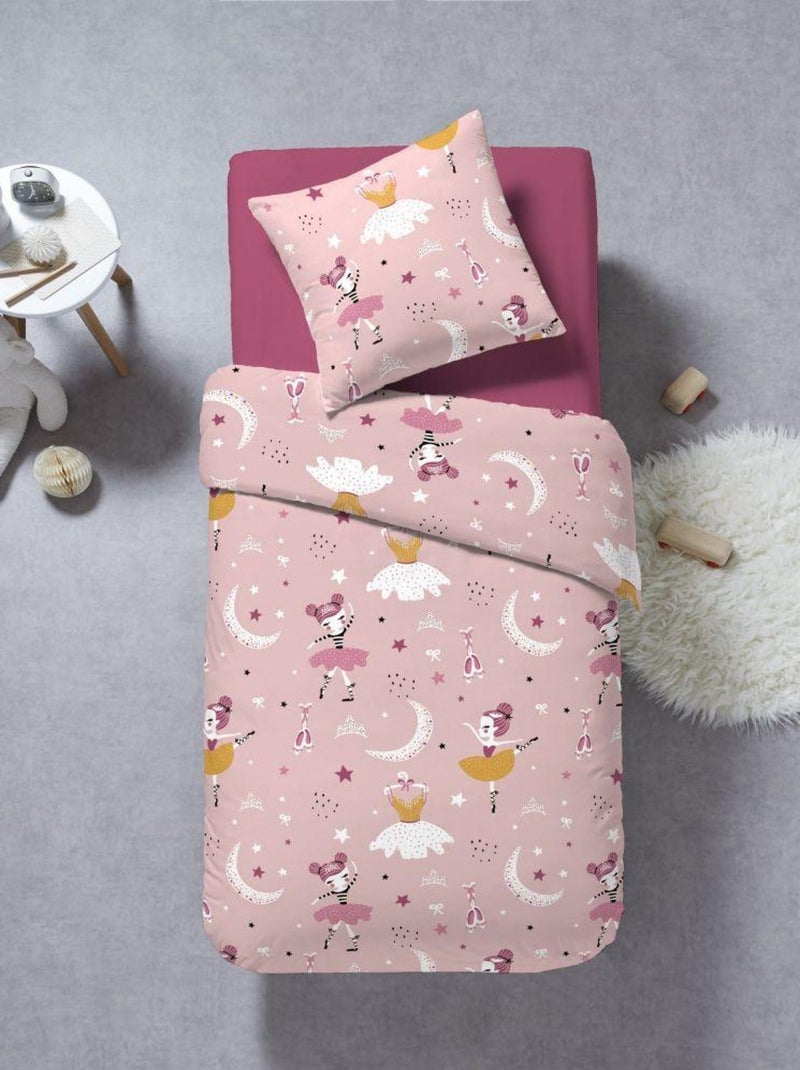 Parure de lit 1 place coton à motifs 140x200 cm Rose - Kiabi