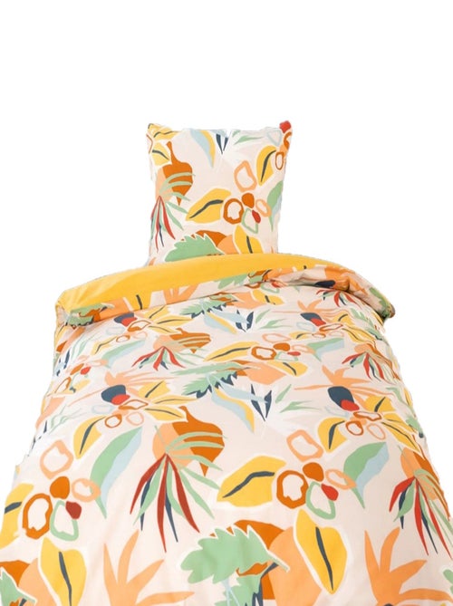 Parure de lit 1 place en coton adouci motif tropical AVENTURA - Kiabi
