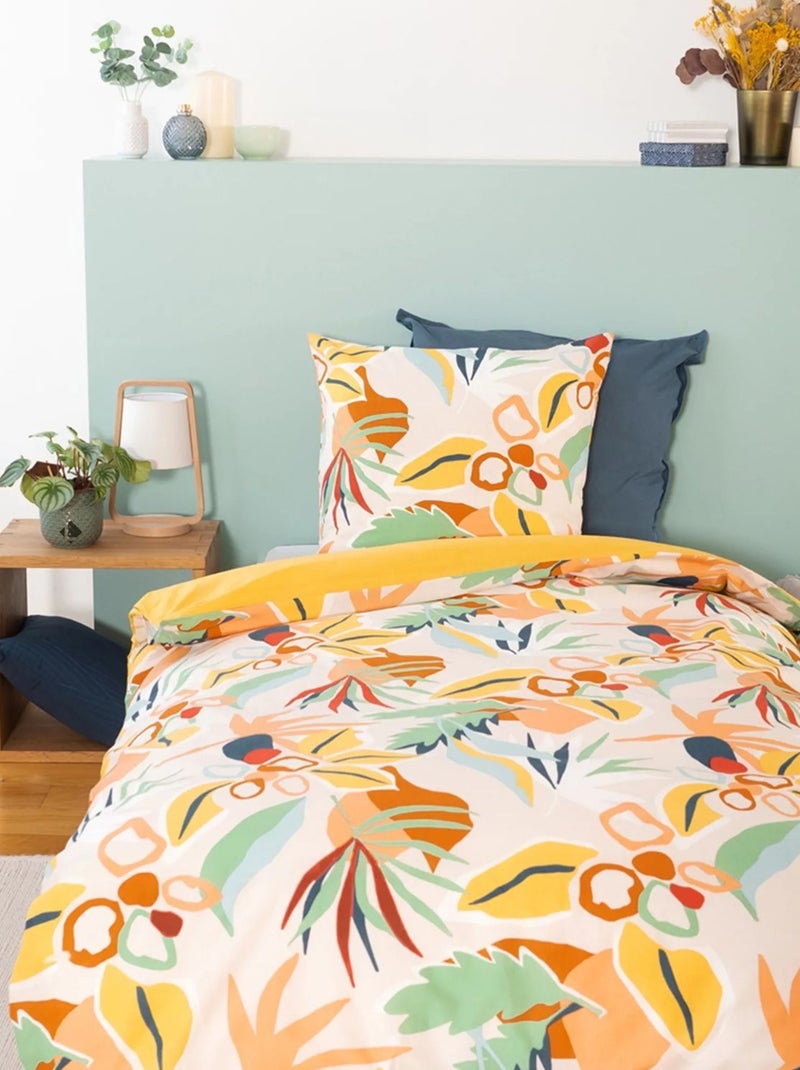 Parure de lit 1 place en coton adouci motif tropical AVENTURA Multicolore - Kiabi