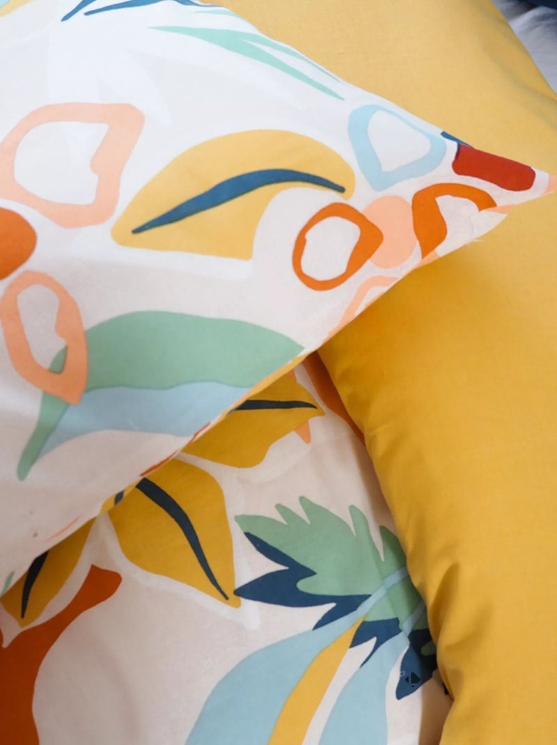 Parure de lit 1 place en coton adouci motif tropical AVENTURA Multicolore - Kiabi