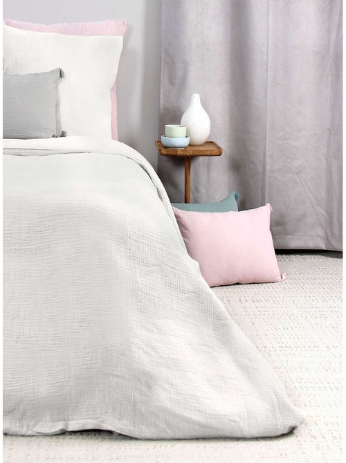 Parure de lit 1 place en double gaze de coton - Kiabi
