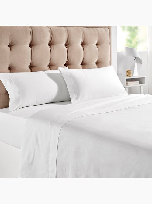 Parure de lit 100% Coton 4 pièces Blanc - Kiabi Parure de lit 100% Coton 4 pièces Blanc - Kiabi