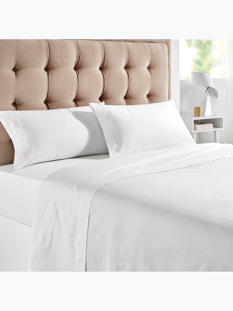 Parure de lit 100% Coton 4 pièces Blanc Blanc - Kiabi