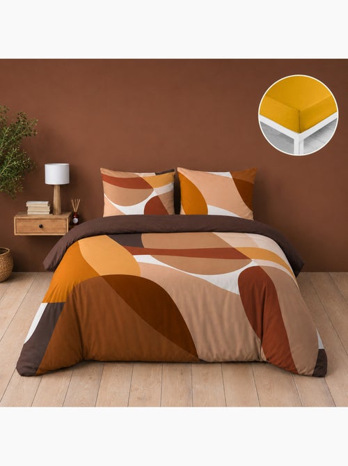 Parure de lit 100% coton 42 fils boogie + drap housse 160 x 200 cm - Kiabi Parure de lit 100% coton 42 fils boogie + drap housse 160 x 200 cm - Kiabi