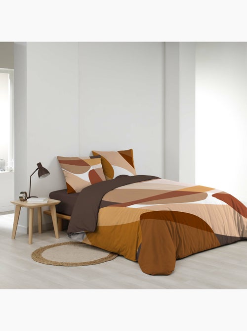 Parure de lit 100% coton 42 fils boogie + drap housse blanc - Kiabi Parure de lit 100% coton 42 fils boogie + drap housse blanc - Kiabi