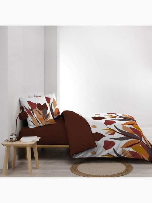 Parure de lit 100% coton 57 fils paloma + drap housse curry - Kiabi Parure de lit 100% coton 57 fils paloma + drap housse curry - Kiabi