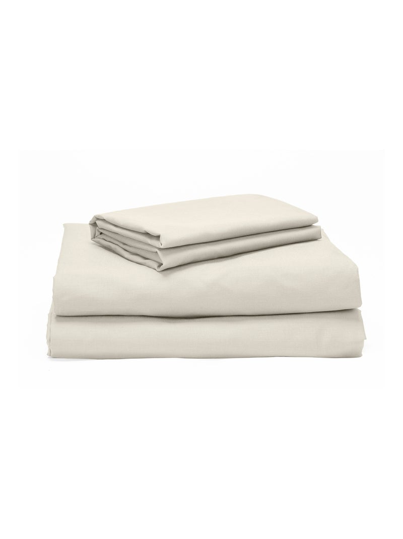 Parure de lit 100% coton avec 150 fils au pouce carré  Beige Beige - Kiabi