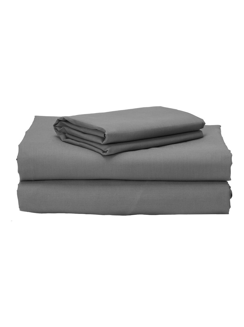 Parure de lit 100% coton avec 150 fils au pouce carré  Gris Gris - Kiabi