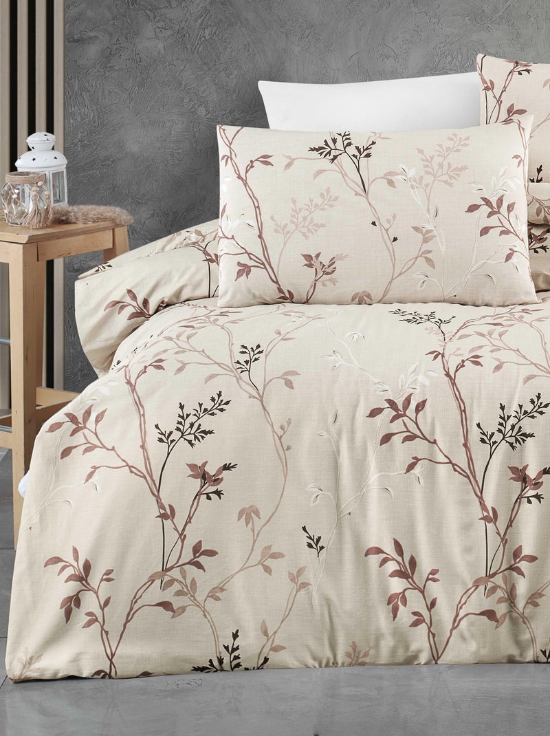 Parure de lit  100% coton Beige - Kiabi