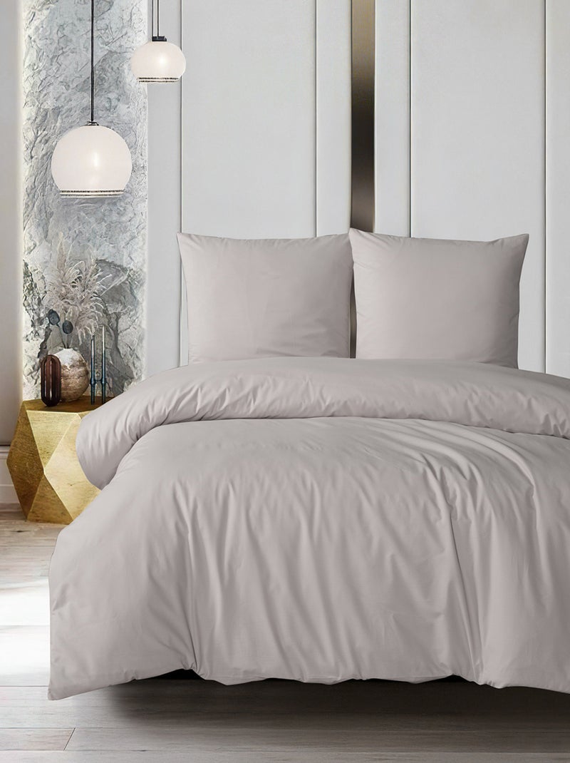 Parure de lit  100% coton Beige - Kiabi