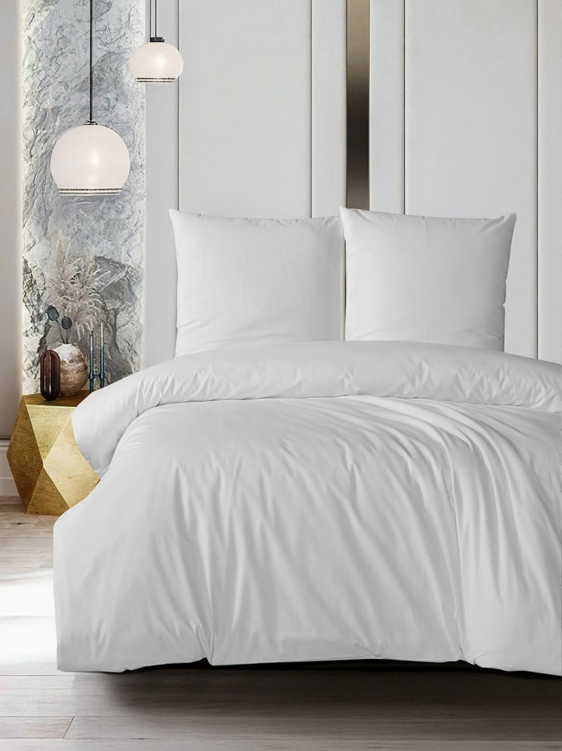 Parure de lit  100% coton Blanc - Kiabi